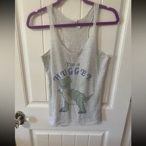 Disney Pixar Toy Story Rex I'm A Hugger Women S Racerback Tank Gray